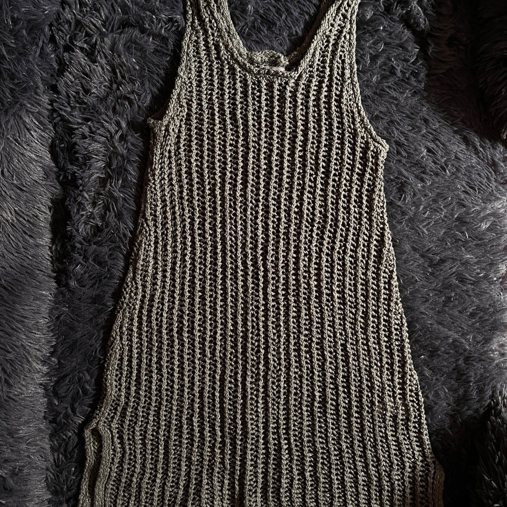 Aerie Knit Swim Coverup in Olive Green